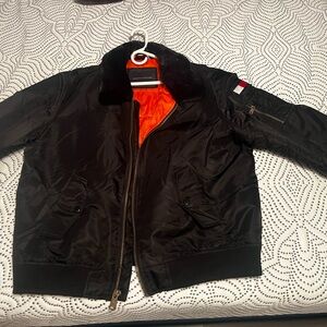 Tommy Hilfiger Black Bomber Jacket with Orange Interior
